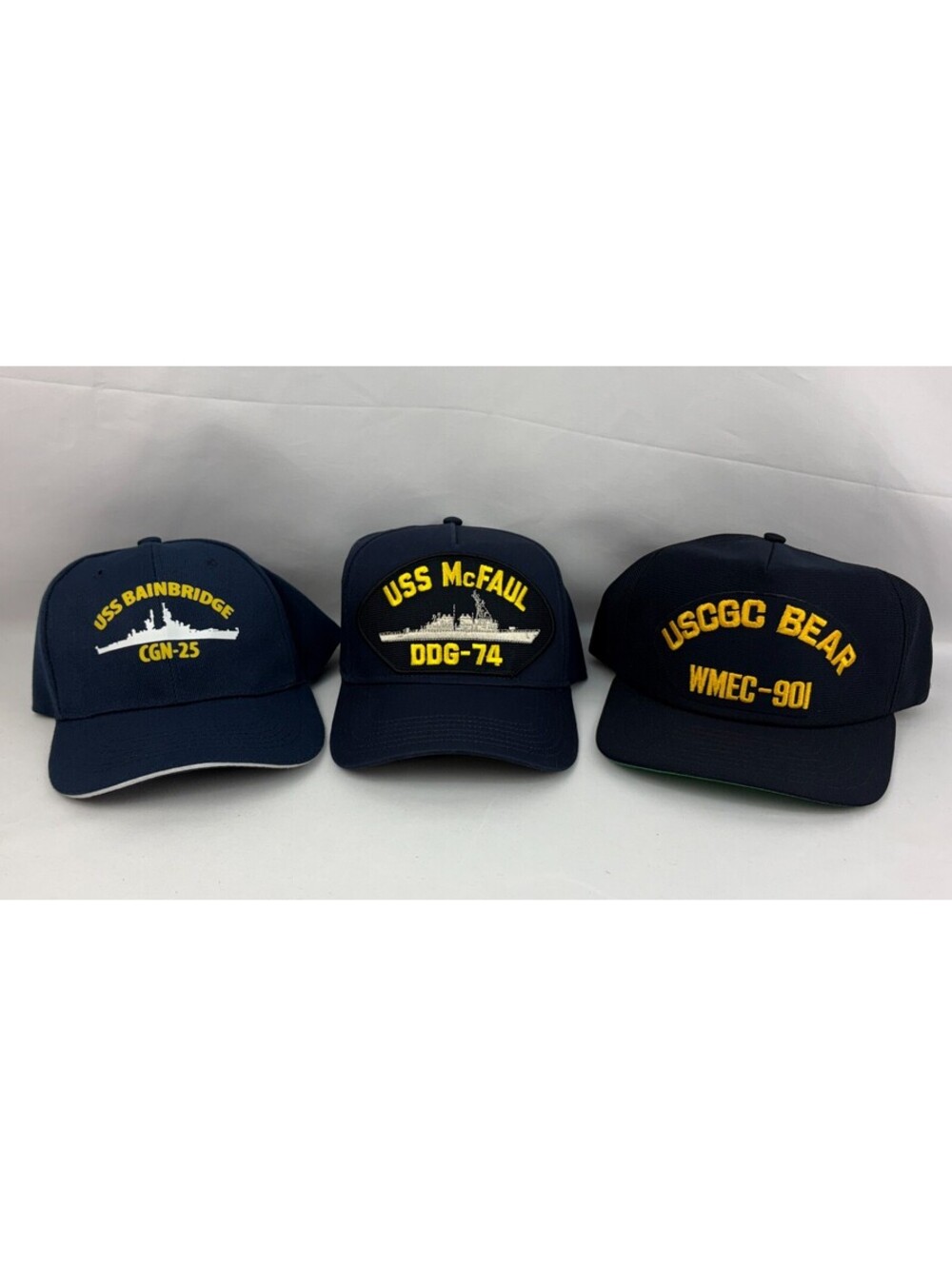 Lot of 3 United States US Military Navy Baseball Caps